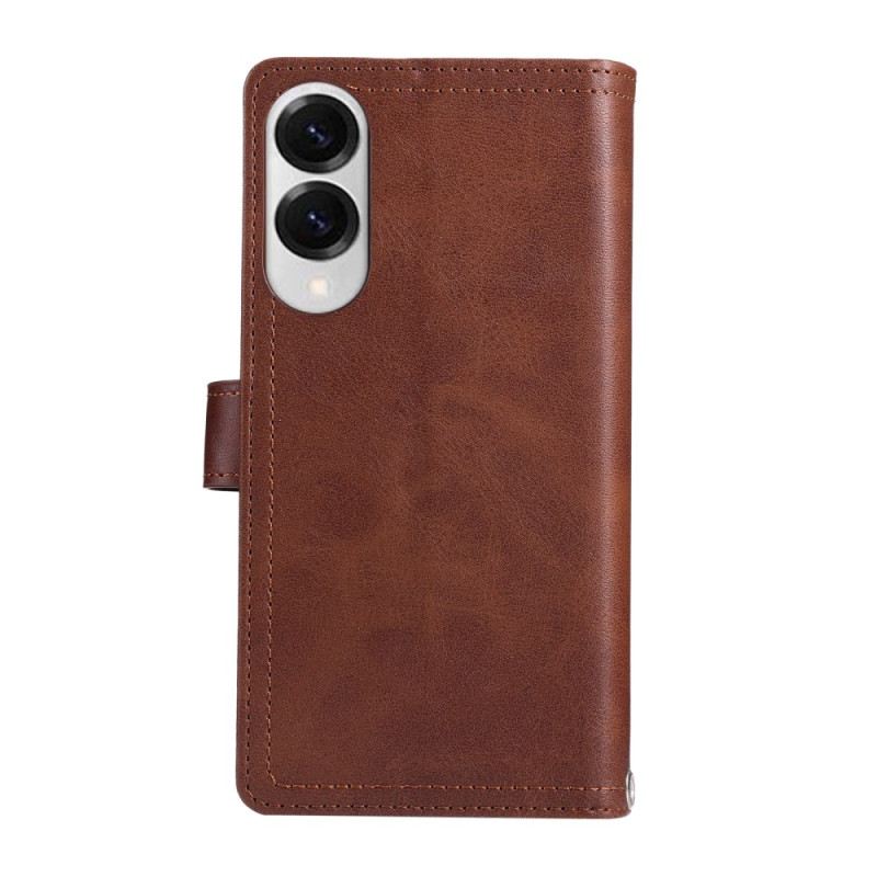 Lederhüllen Samsung Galaxy S25 5g Edge Handyhülle Magnetische Geldbörse Mit Schlüsselband