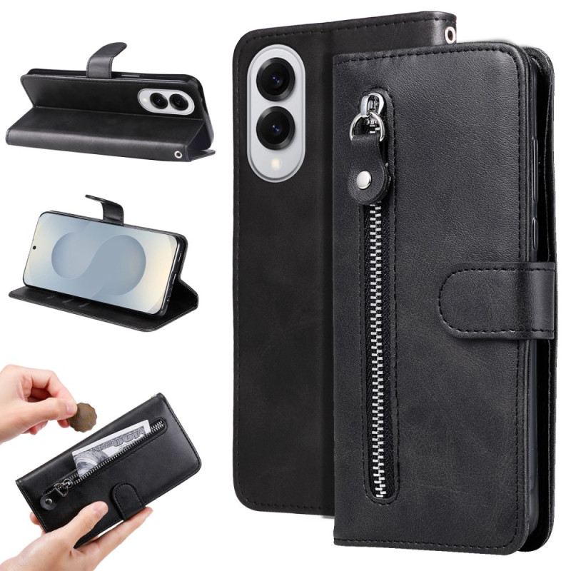 Lederhüllen Samsung Galaxy S25 5g Edge Handyhülle Reißverschlusstasche
