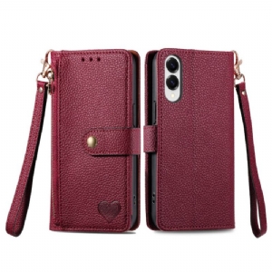 Lederhüllen Samsung Galaxy S25 5g Edge Handyhülle Rfid-herzdesign