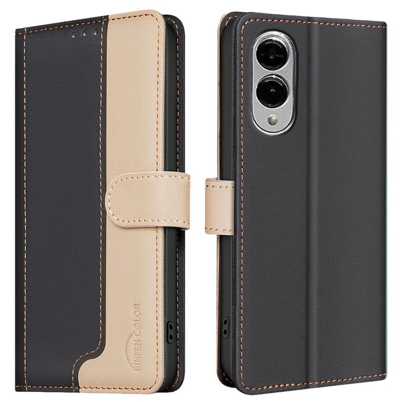 Lederhüllen Samsung Galaxy S25 5g Edge Handyhülle Zweifarbig Binfen Color