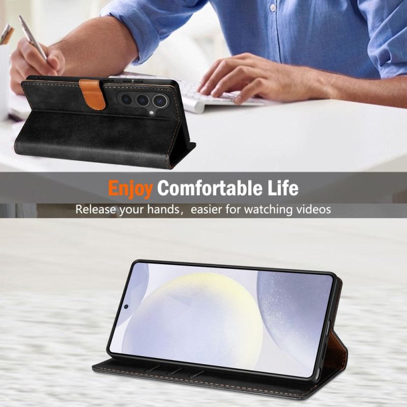 Lederhüllen Samsung Galaxy S25 5g Edge N.bekus Vintage-stil