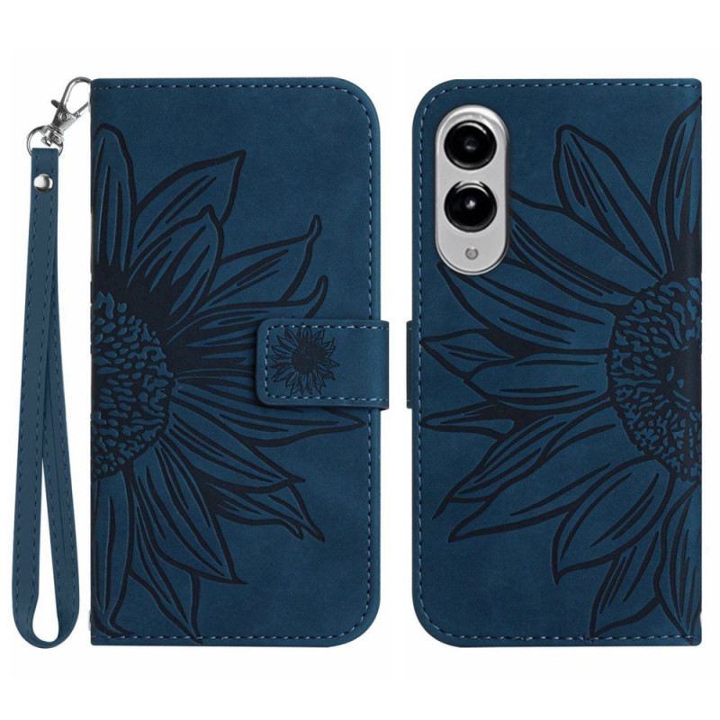Lederhüllen Samsung Galaxy S25 5g Edge Sonnenblumenmuster Mit Riemen