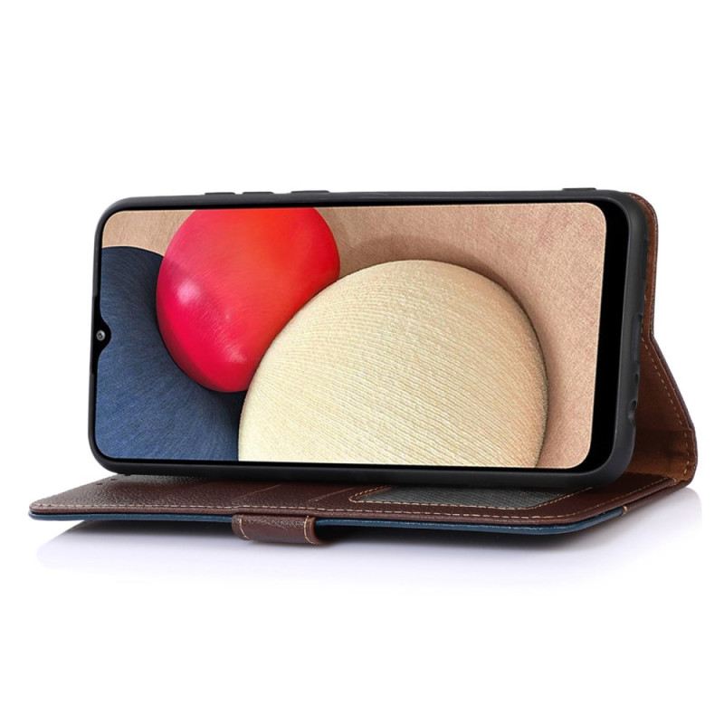 Lederhüllen Samsung Galaxy S25 5g Edge Zweifarbiges Leder