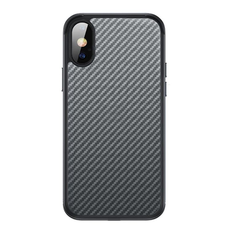 Hülle Für iPhone XR Kohlefaser Im Stil Der Luxusserie