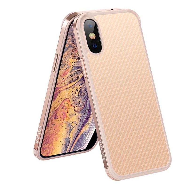 Hülle Für iPhone XR Kohlefaser Im Stil Der Luxusserie