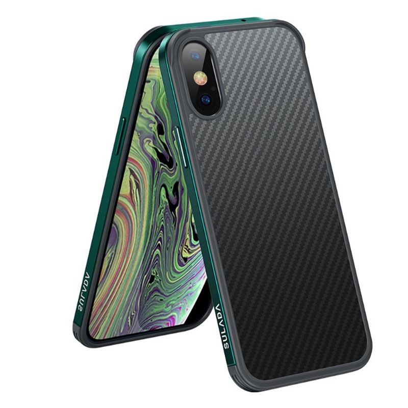 Hülle Für iPhone XR Kohlefaser Im Stil Der Luxusserie