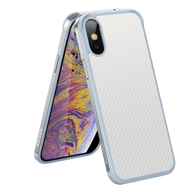 Hülle Für iPhone XR Kohlefaser Im Stil Der Luxusserie