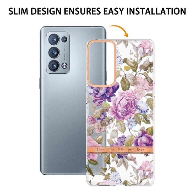 Hülle Für Oppo Reno 6 Pro 5G Die Violette Pfingstrose