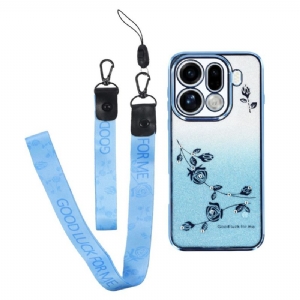 Hülle Oppo Find X9 Pro 5g Riemchen Mit Blumen Und Strasssteinen