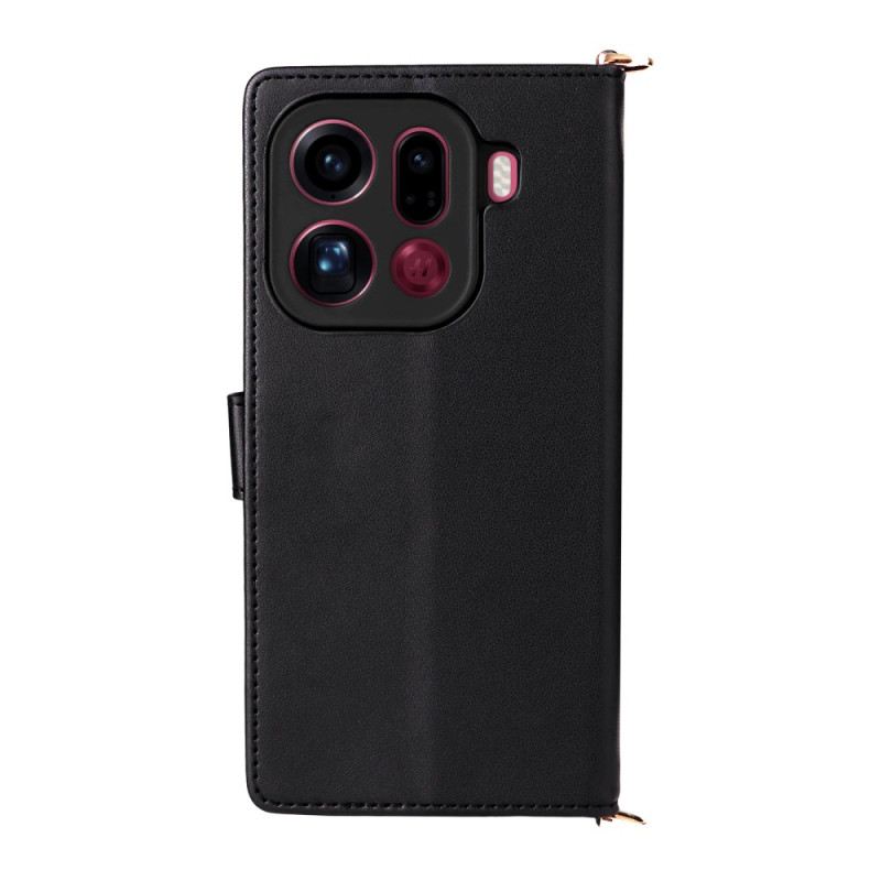 Lederhüllen Für Oppo Find X9 Pro 5g Gesteppt Mit Riemen