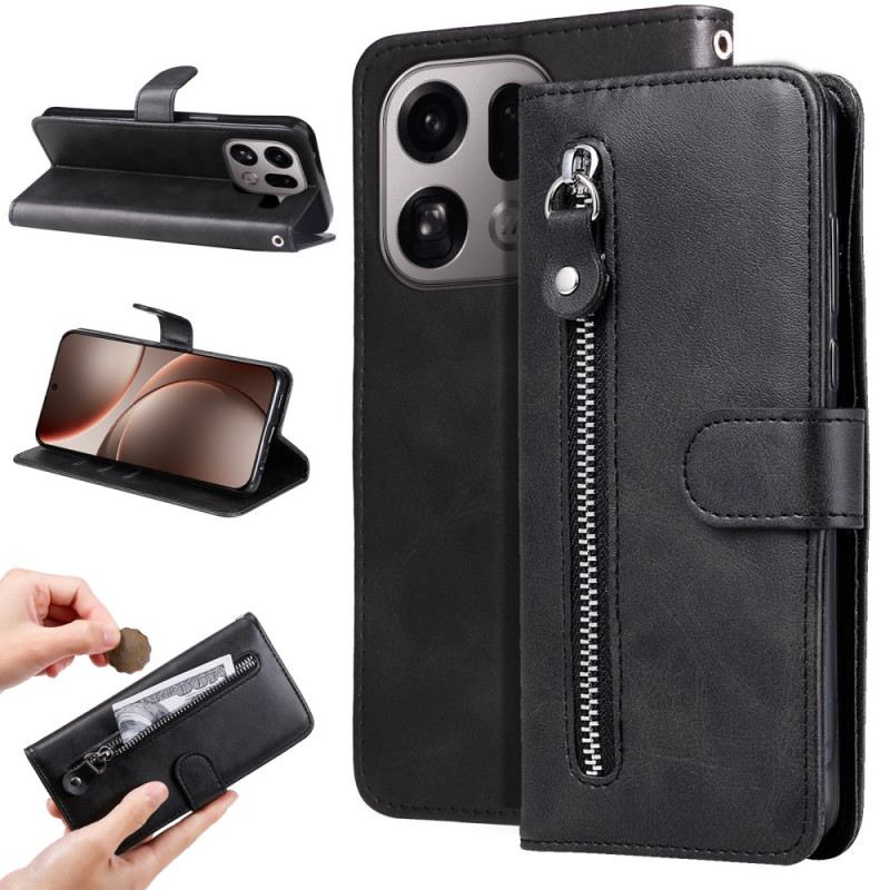 Lederhüllen Oppo Find X9 Pro 5g Reißverschlusstasche