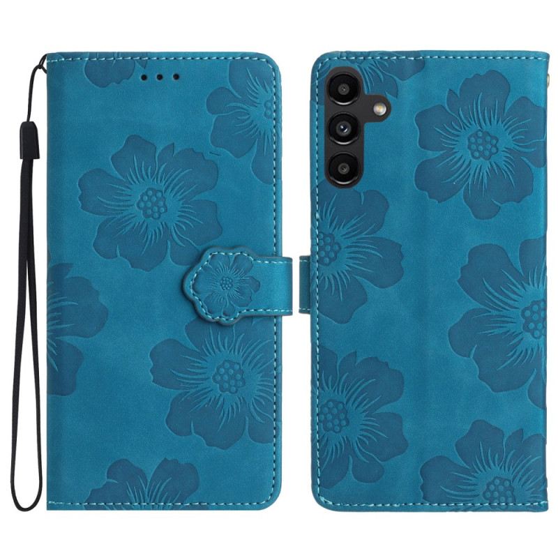 Lederhüllen Für Samsung Galaxy A16 5g Blumenriemendesign