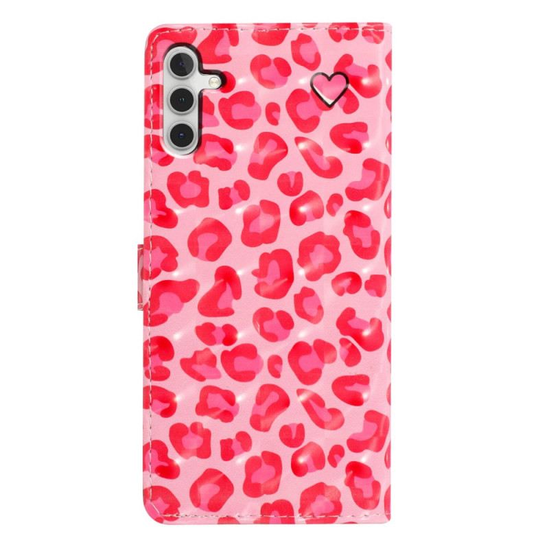 Lederhüllen Samsung Galaxy A16 5g Handyhülle Rosa Leopard