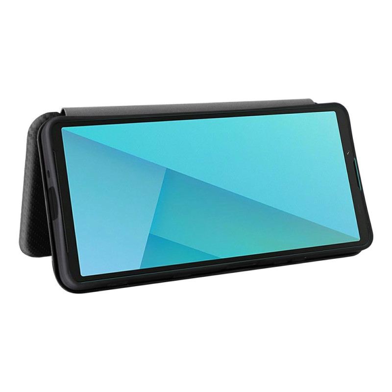 Flip Case Für Sony Xperia 10 Vii Carbonfaser