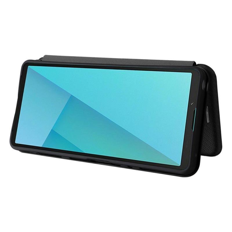 Flip Case Für Sony Xperia 10 Vii Carbonfaser