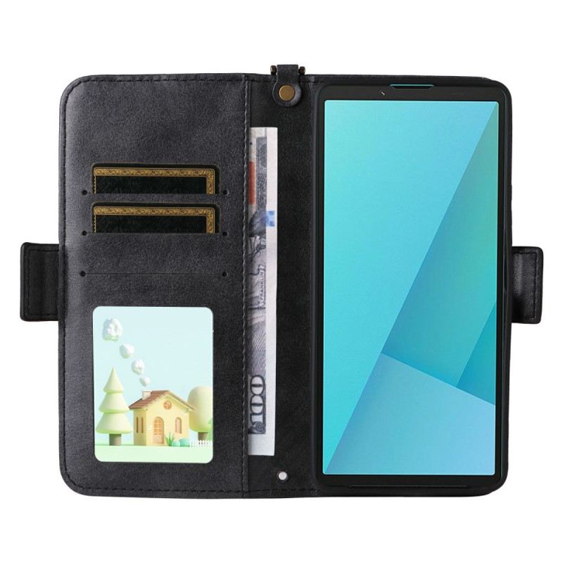 Lederhüllen Sony Xperia 10 Vii Geldbörse Mit Schulterriemen