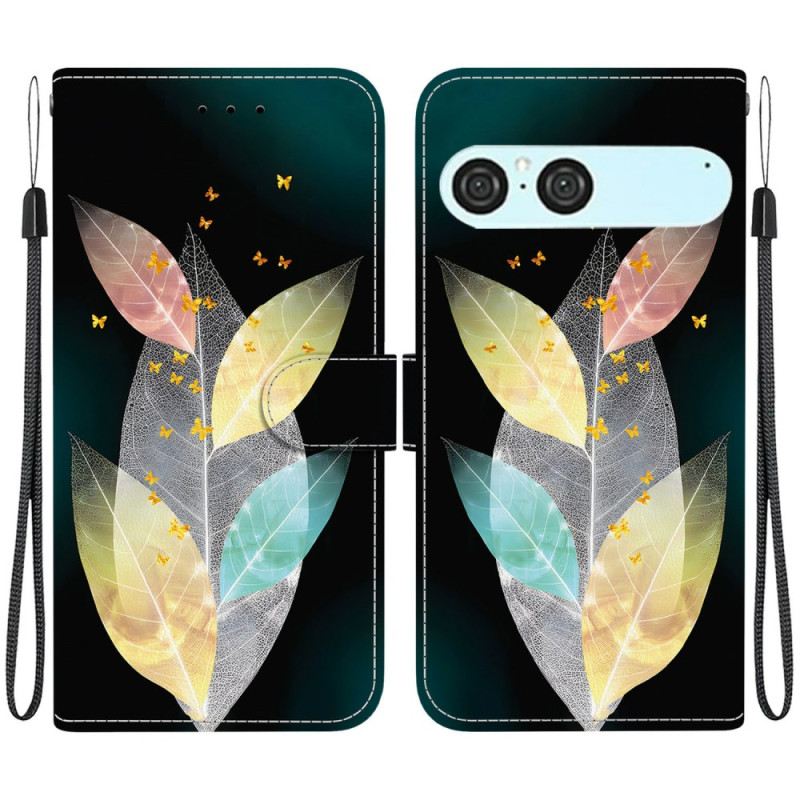 Lederhüllen Sony Xperia 10 Vii Handyhülle Bunte Blätter