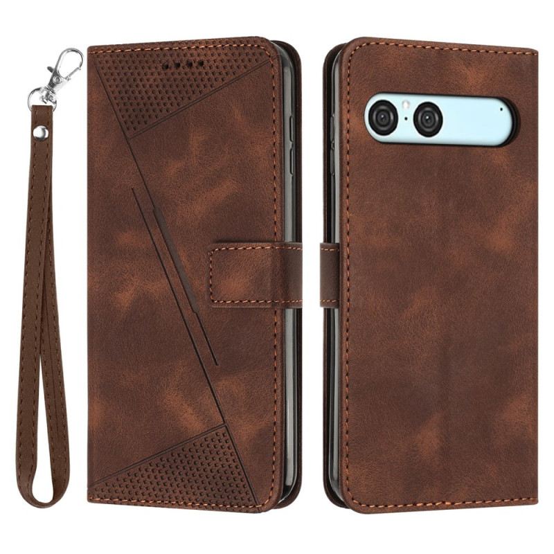 Lederhüllen Sony Xperia 10 Vii Handyhülle Geometrisches Design