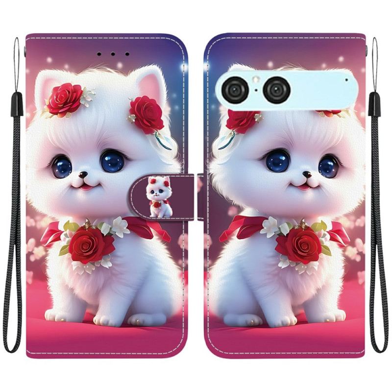 Lederhüllen Sony Xperia 10 Vii Katze Und Rosen