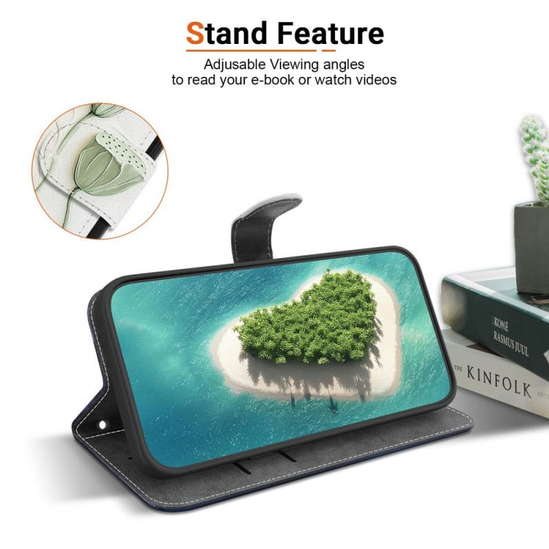 Lederhüllen Sony Xperia 10 Vii Lotusmuster