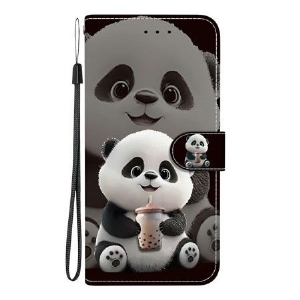 Lederhüllen Sony Xperia 10 Vii Panda Mit Babyflasche