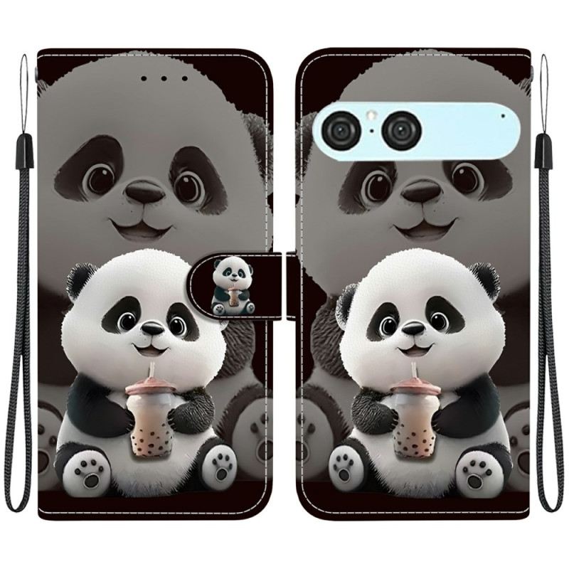 Lederhüllen Sony Xperia 10 Vii Panda Mit Babyflasche