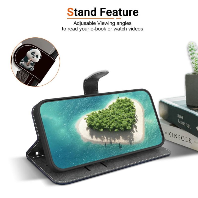 Lederhüllen Sony Xperia 10 Vii Panda Mit Babyflasche