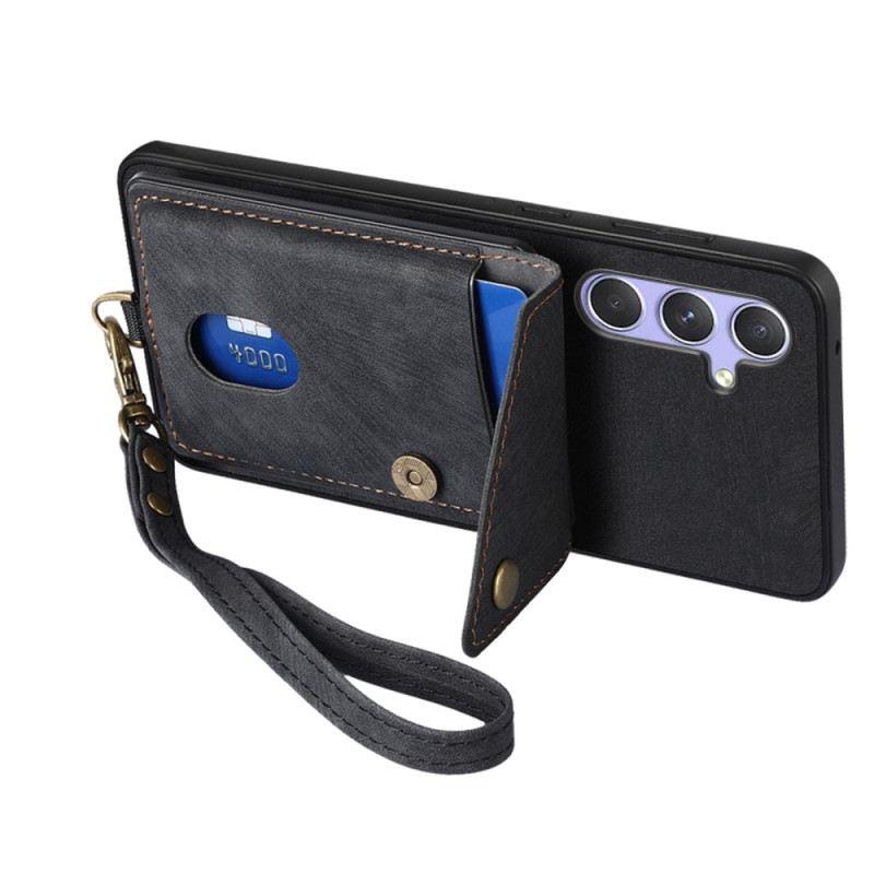 Hülle Für Samsung Galaxy A17 4g / 5g Wildlederoptik Mit Kartenetui Und Lanyard