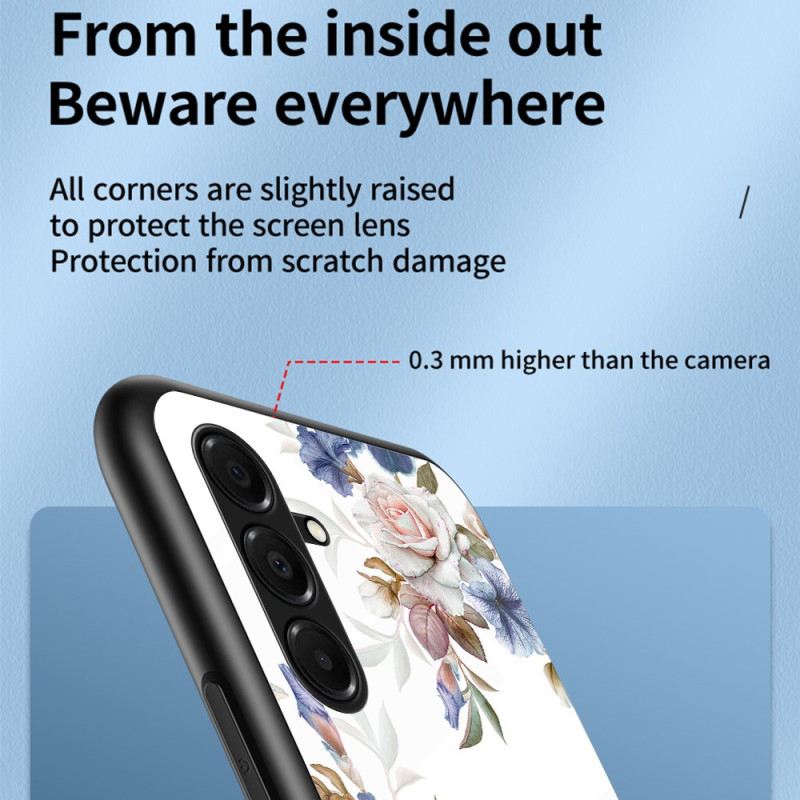 Hülle Samsung Galaxy A17 4g / 5g Blumen Aus Gehärtetem Glas