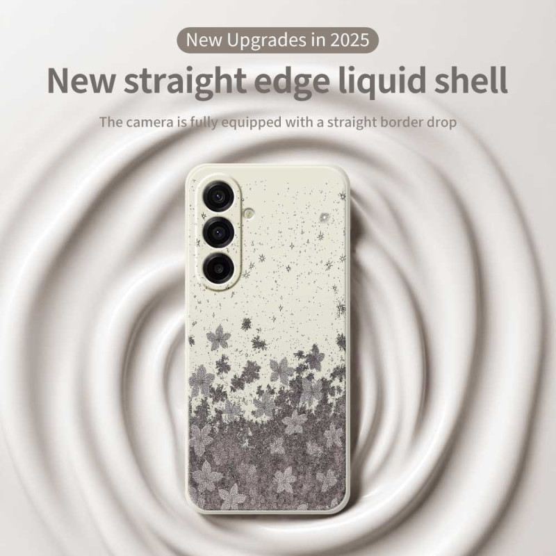 Hülle Samsung Galaxy A17 4g / 5g Graues Blumenmuster