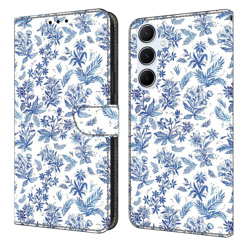 Lederhüllen Für Samsung Galaxy A17 4g / 5g Blaue Blumen