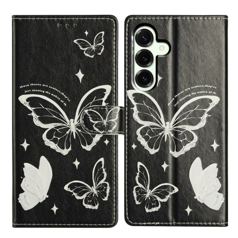 Lederhüllen Für Samsung Galaxy A17 4g / 5g Schwarz-weiße Schmetterlinge