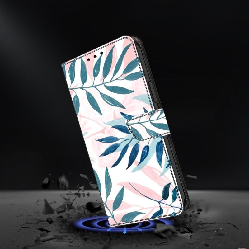 Lederhüllen Samsung Galaxy A17 4g / 5g Aquarellblätter