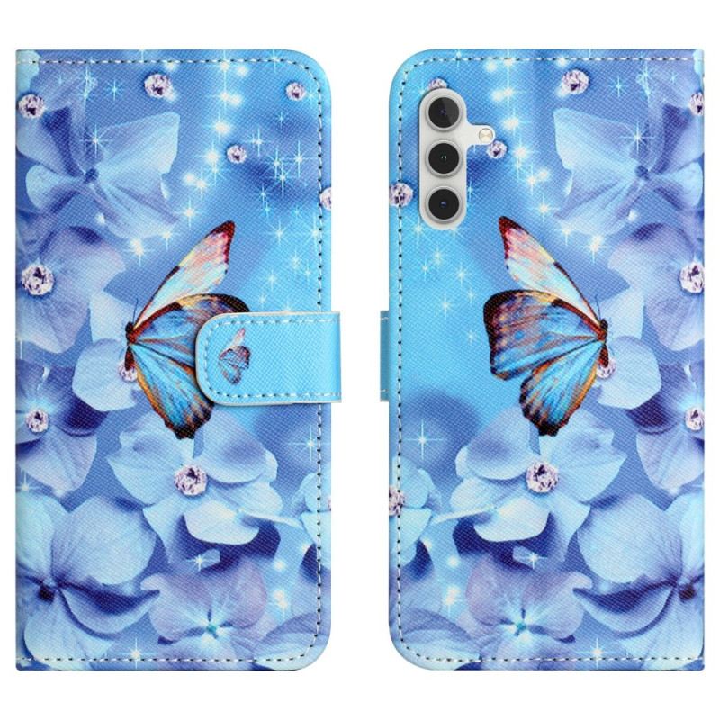 Lederhüllen Samsung Galaxy A17 4g / 5g Blumen- Und Schmetterlingsmuster