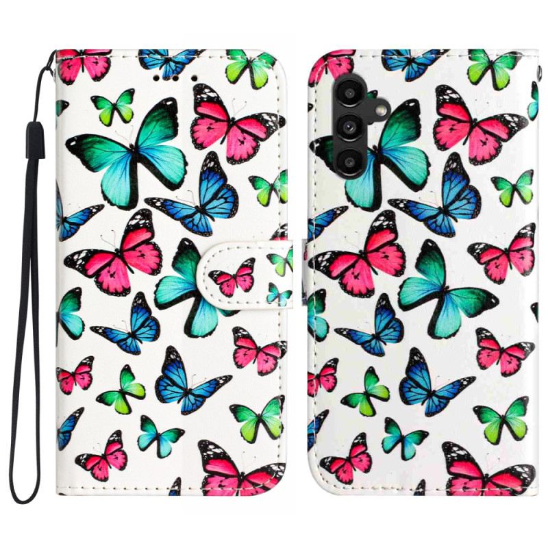 Lederhüllen Samsung Galaxy A17 4g / 5g Bunte Schmetterlinge
