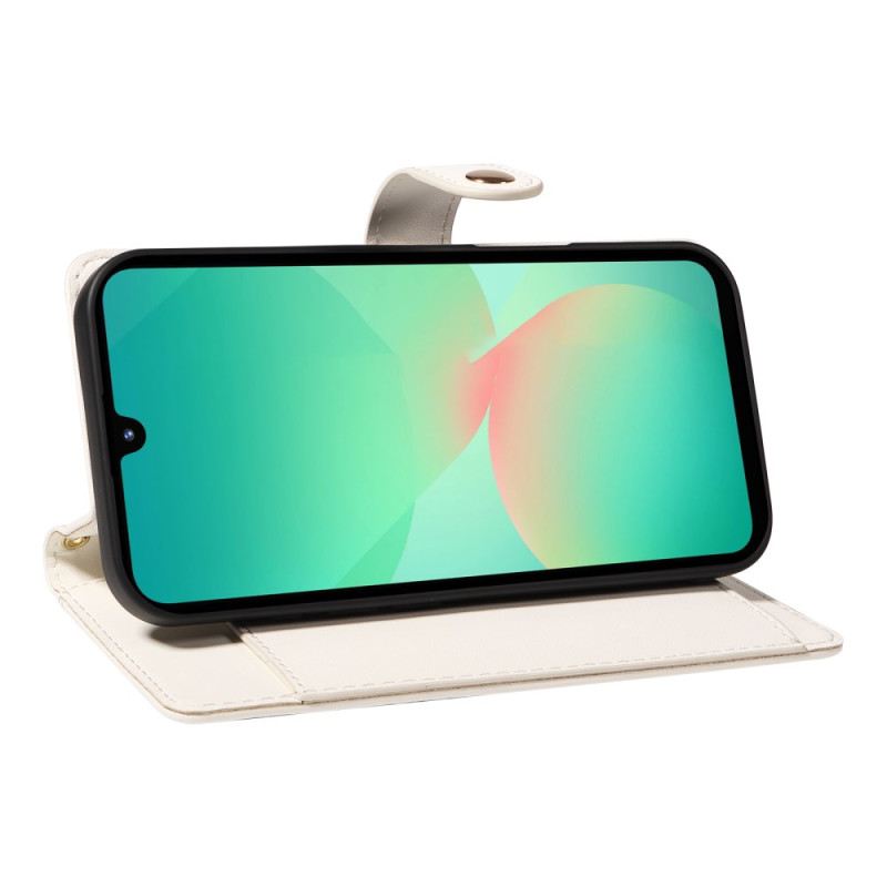 Lederhüllen Samsung Galaxy A17 4g / 5g Gesteppt Mit Riemen Und Schultergurt Armband