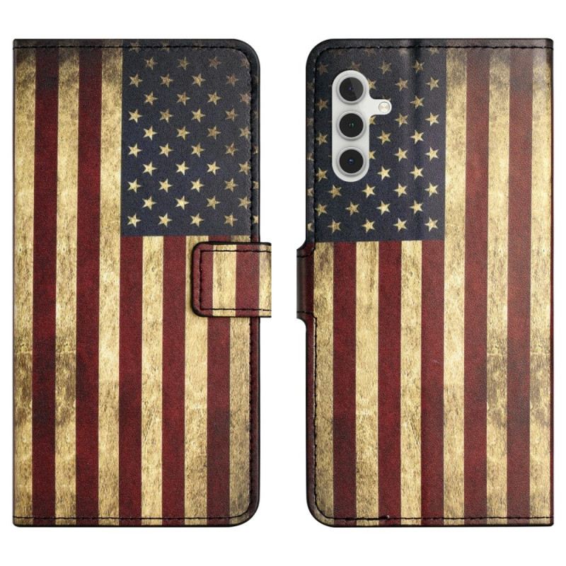 Lederhüllen Samsung Galaxy A17 4g / 5g Handyhülle Amerikanische Flagge Im Vintage-stil