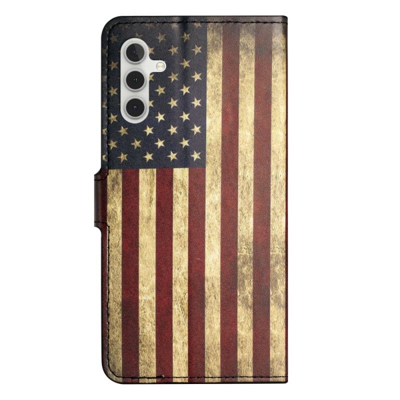 Lederhüllen Samsung Galaxy A17 4g / 5g Handyhülle Amerikanische Flagge Im Vintage-stil