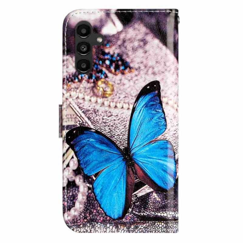 Lederhüllen Samsung Galaxy A17 4g / 5g Handyhülle Blauer Schmetterling