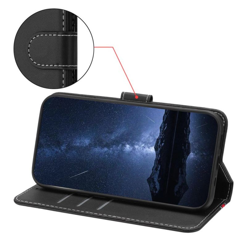 Lederhüllen Samsung Galaxy A17 4g / 5g Handyhülle Farbige Zierleiste