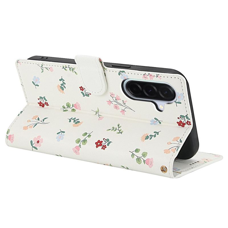 Lederhüllen Samsung Galaxy A17 4g / 5g Handyhülle Geldbörse Mit Blumenmuster