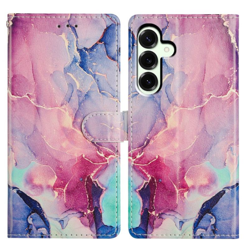 Lederhüllen Samsung Galaxy A17 4g / 5g Handyhülle Grüner Und Rosa Marmor