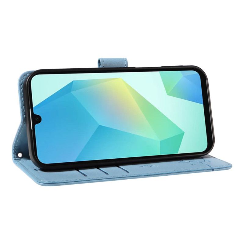 Lederhüllen Samsung Galaxy A17 4g / 5g Handyhülle Schulterriemen Mit Katzenmotiv