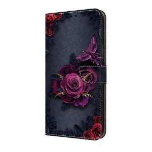 Lederhüllen Samsung Galaxy A17 4g / 5g Violette Blumen