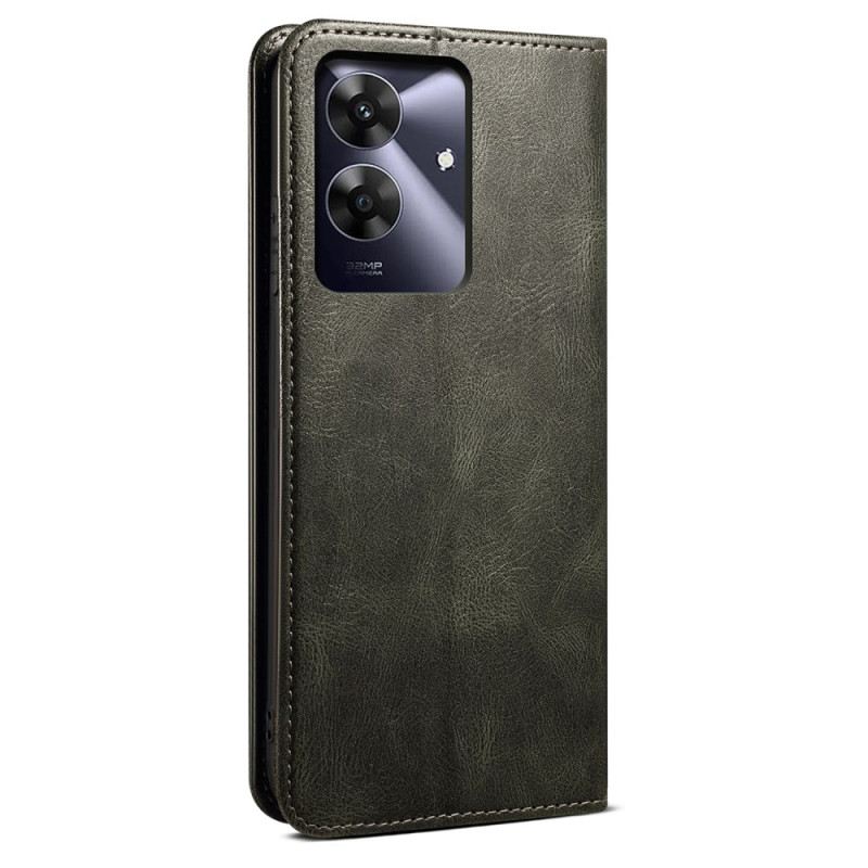 Flip Case Realme Note 60 Gewachstes Kunstleder