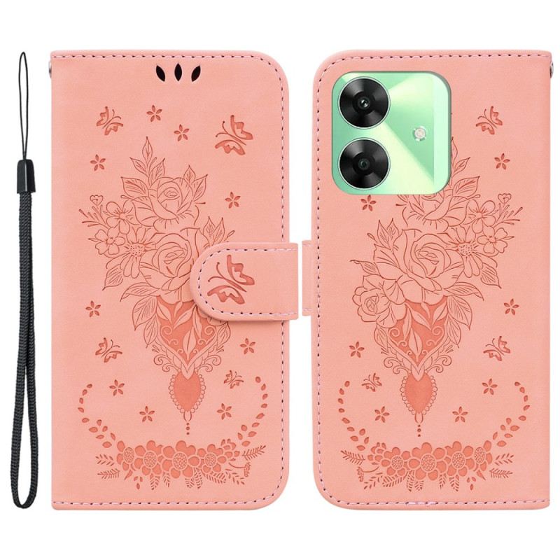 Lederhüllen Für Realme Note 60 Rosen-wildleder Effekt