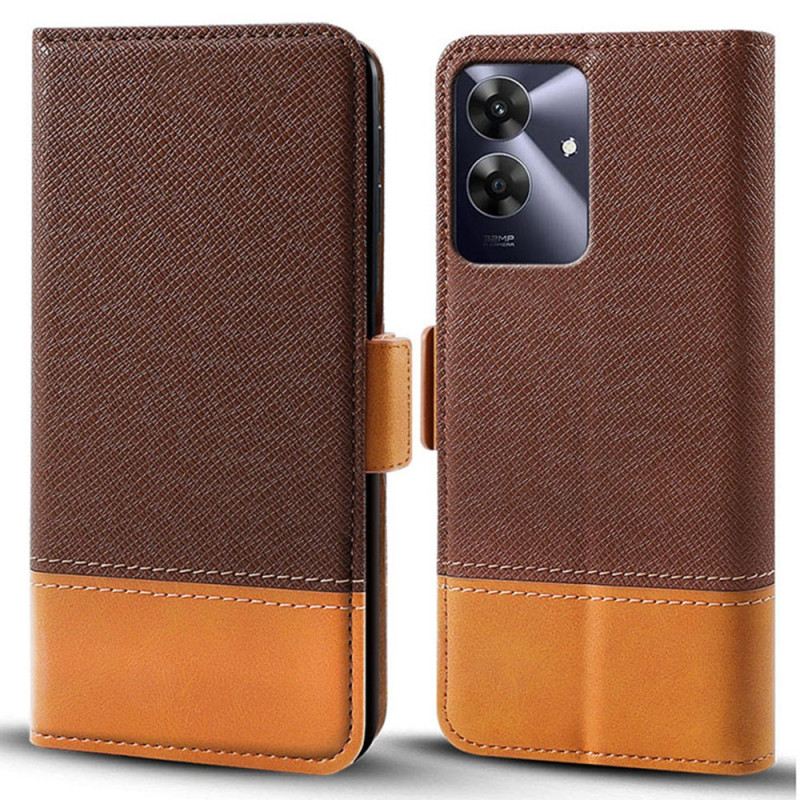 Lederhüllen Realme Note 60 Handyhülle Zweifarbig