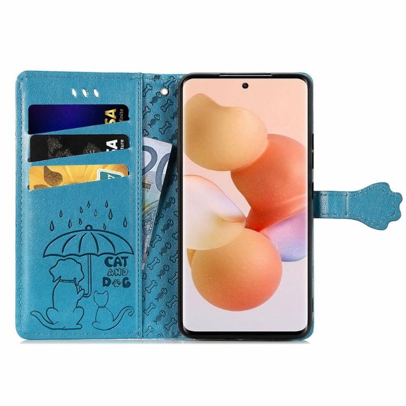 Lederhüllen Für Xiaomi 12 Anti-Sturz Geprägte Tiere In Lederoptik