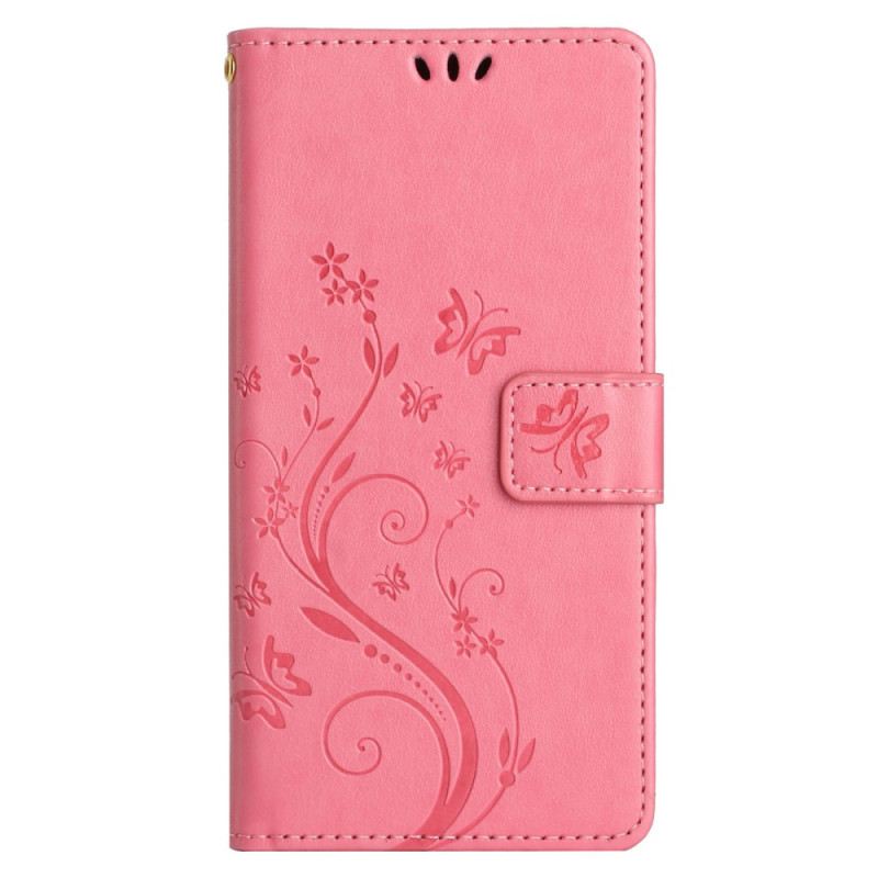 Lederhüllen Für Samsung Galaxy S24 Fe Muster Mit Schmetterlingen Und Blumen