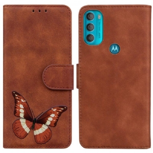 Lederhüllen Für Moto G71 5G Hautberührender Schmetterling